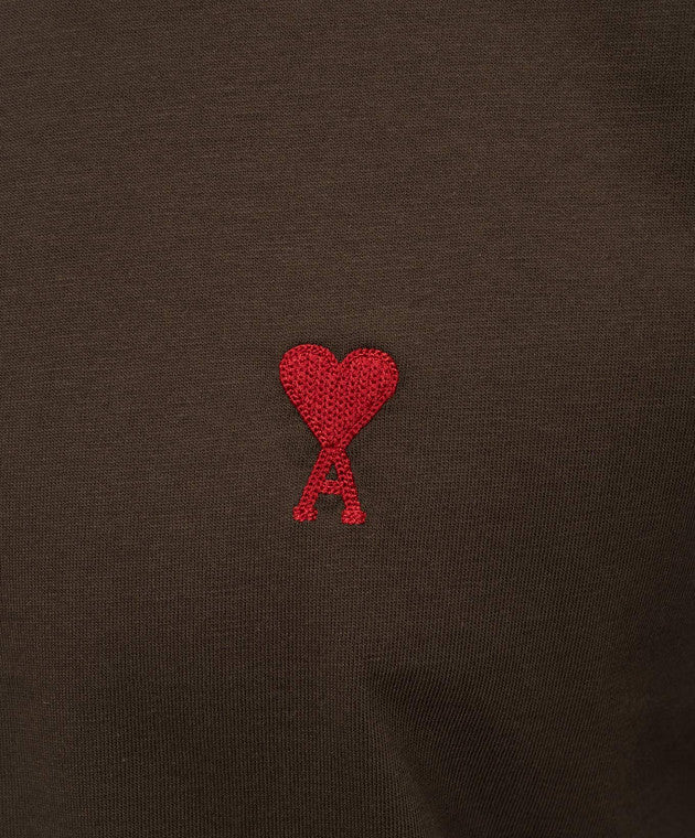 AMI Paris de Coeur Oversized T-Shirts in brown