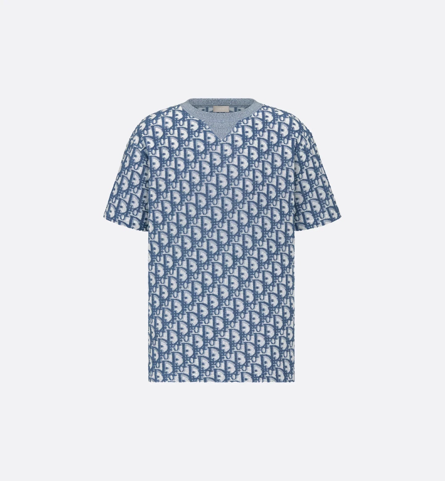 Dior Oblique T-Shirt Relaxed Fit Blue and White