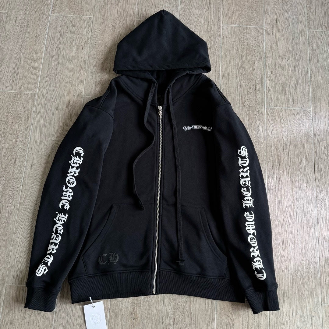 Chrome Hearts Scroll Logo Zip Up hoodie