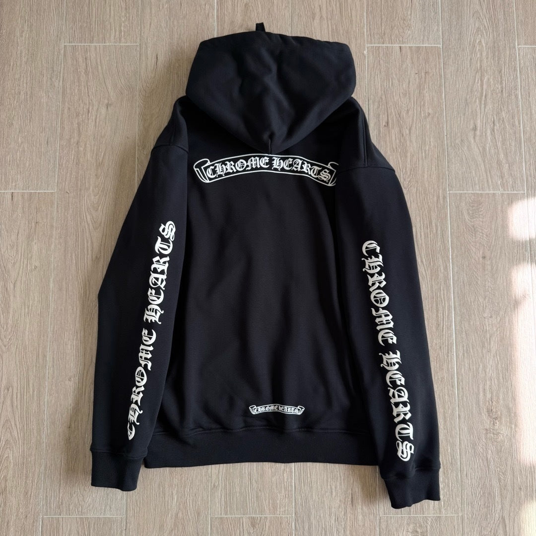 Chrome Hearts Scroll Logo Zip Up hoodie