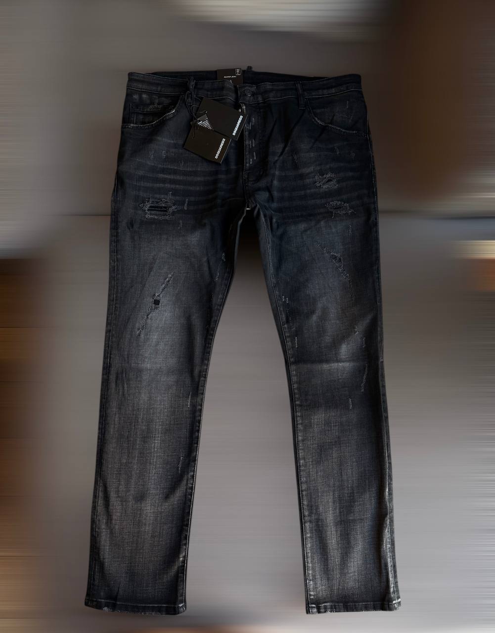 Dsquared2 Distressed Denim Black Jeans