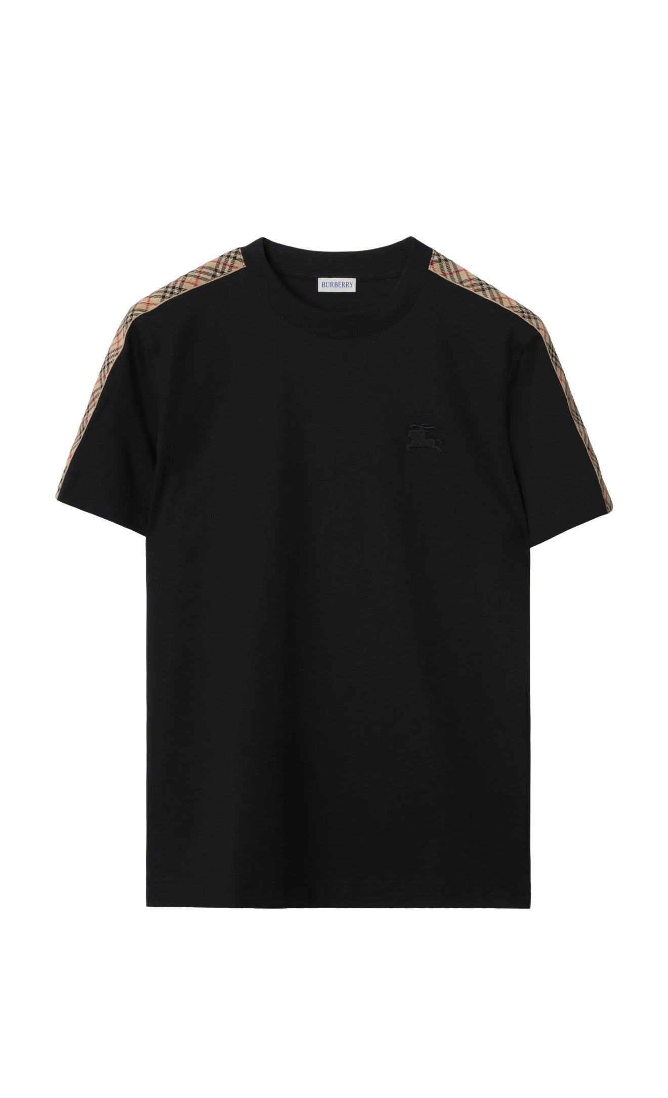 Burberry checkered-trim cotton T-shirt