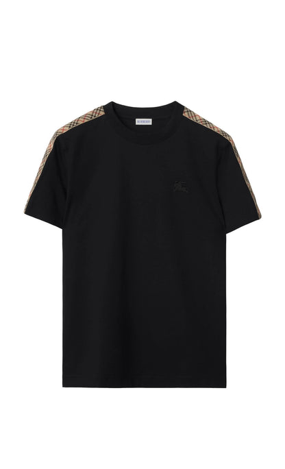 Burberry checkered-trim cotton T-shirt