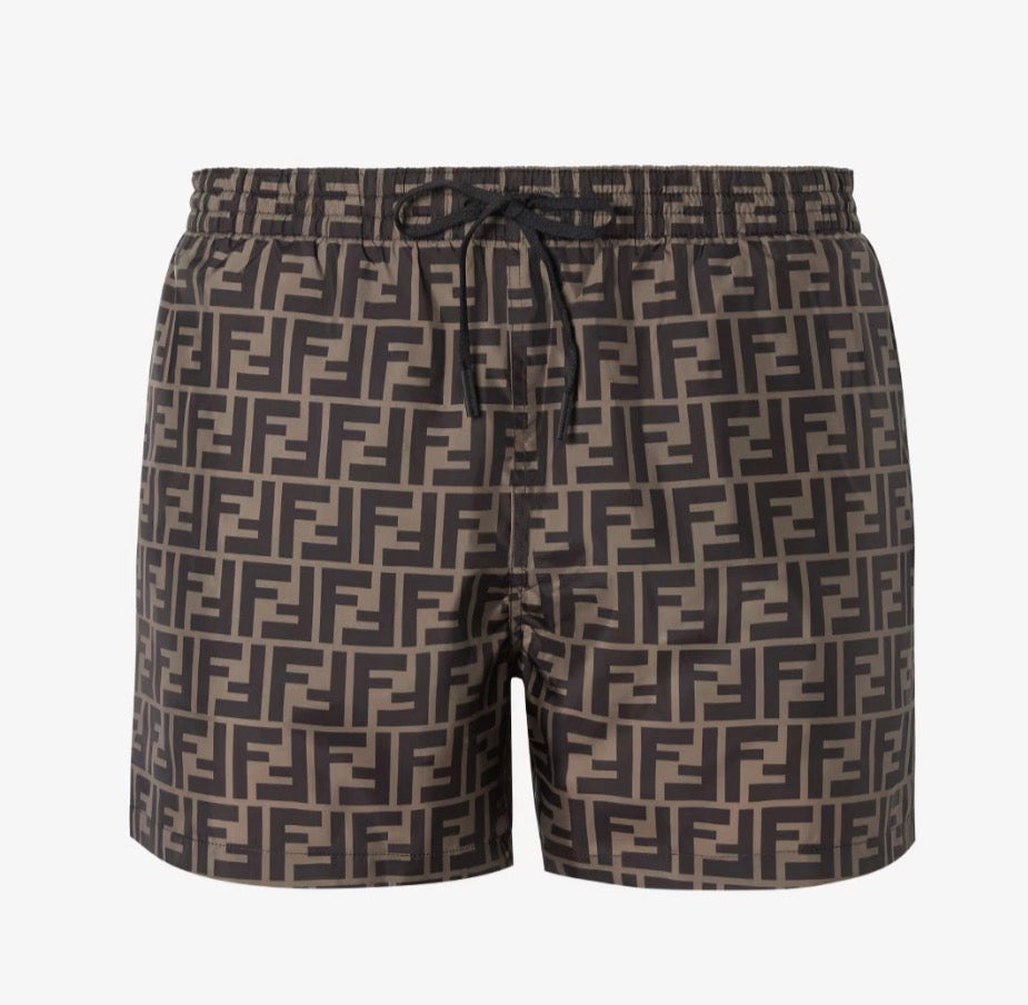 FENDI Brown fabric swim shorts