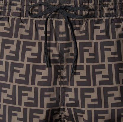 FENDI Brown fabric swim shorts